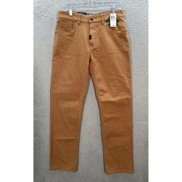 Lifted Research Group LRG Jeans Mens 32x32 Brown True Straight Fit Stretch NEW - Picture 1 of 13